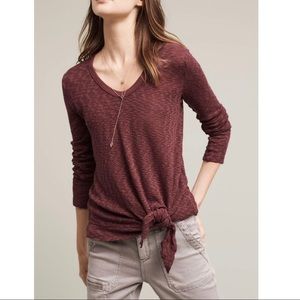 Anthropologie Knot Long Sleeve Top